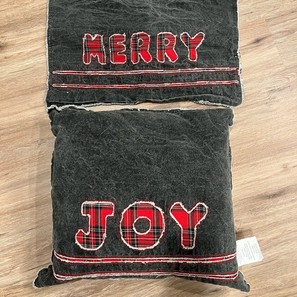 Christmas Decor Pillows - MERRY AND JOY - Brand new